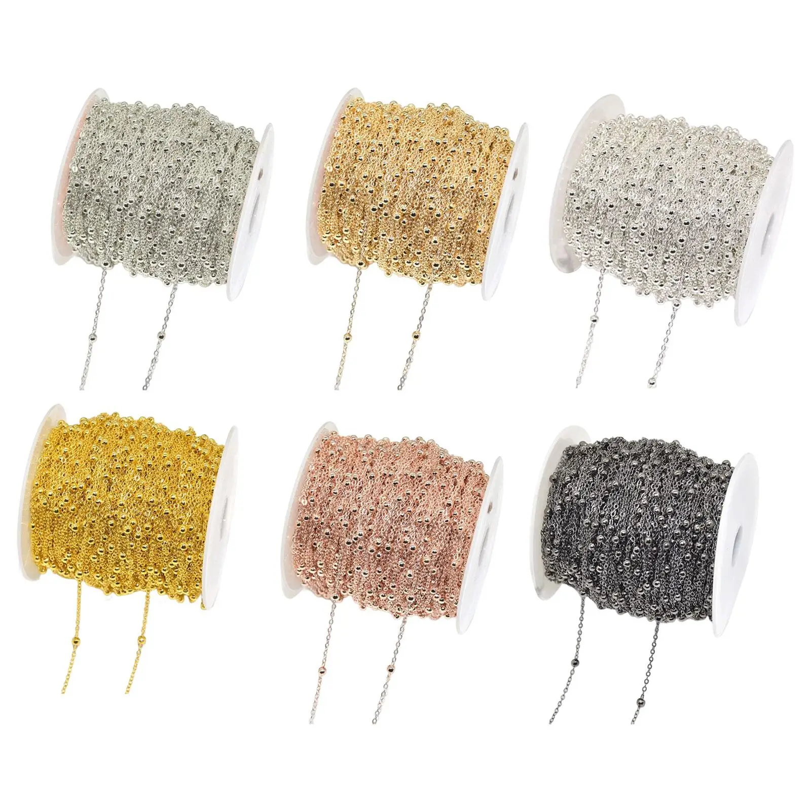 

Ball Chain Copper Rustproof Durable Jewelry Findings Bead Link Roll Decors 10M Making Wedding Party Chains Tags Ball Bead Chain