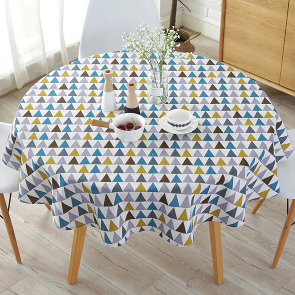 

Table Cloth Home Hotel Garden Ceremony Simple Modern Dining Room Protective Printing Celebration Banquet Round Design