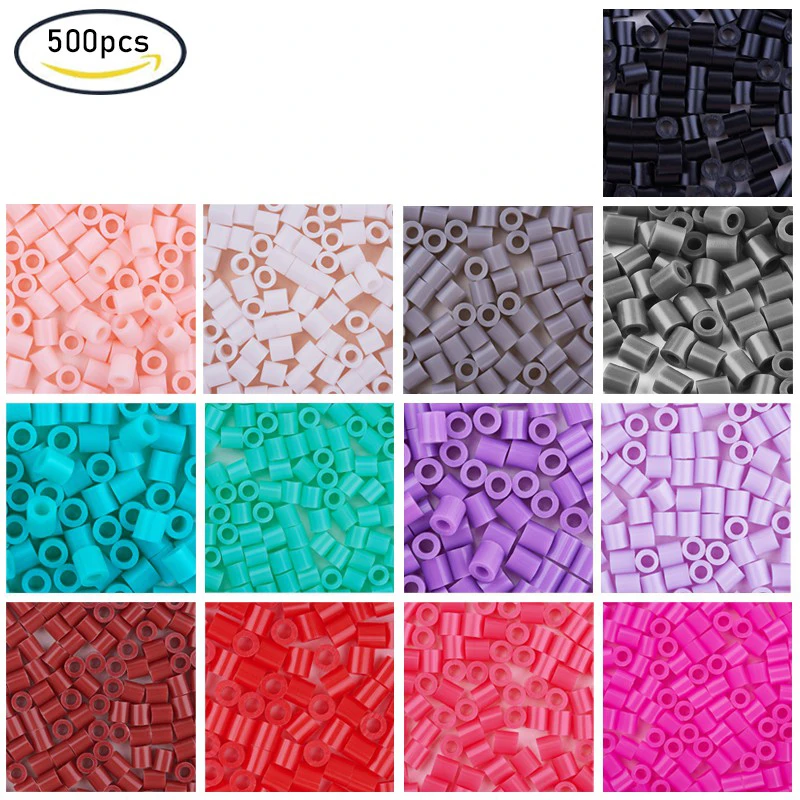 

Ready Stock 500Pcs Melty Beads PE DIY Fuse Beads Refills Perler Beads