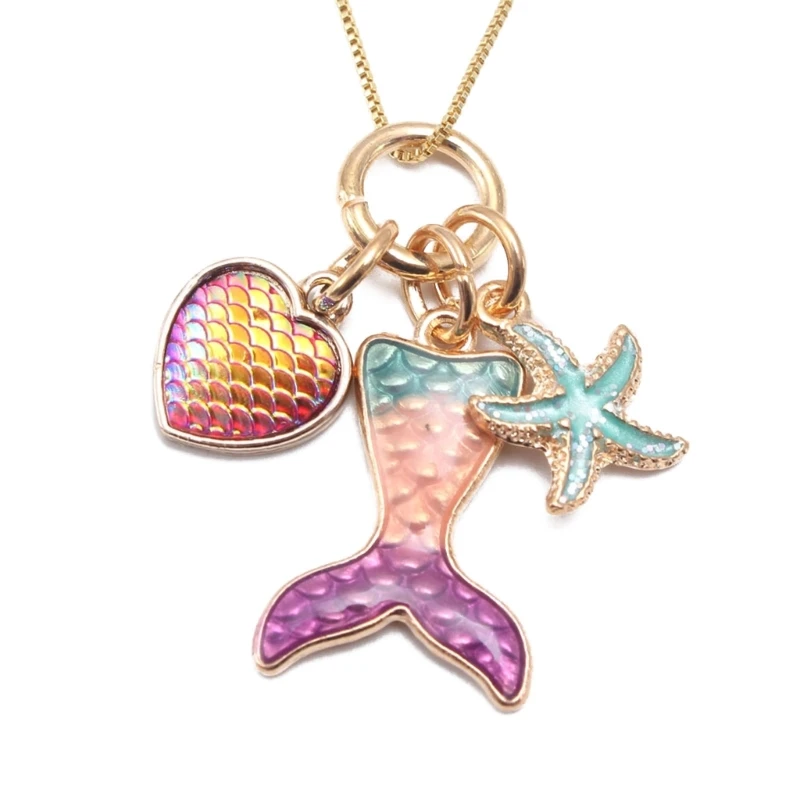 Забавная цепочка с подвеской в ​​форме сердца универсальный кулон ожерелье для