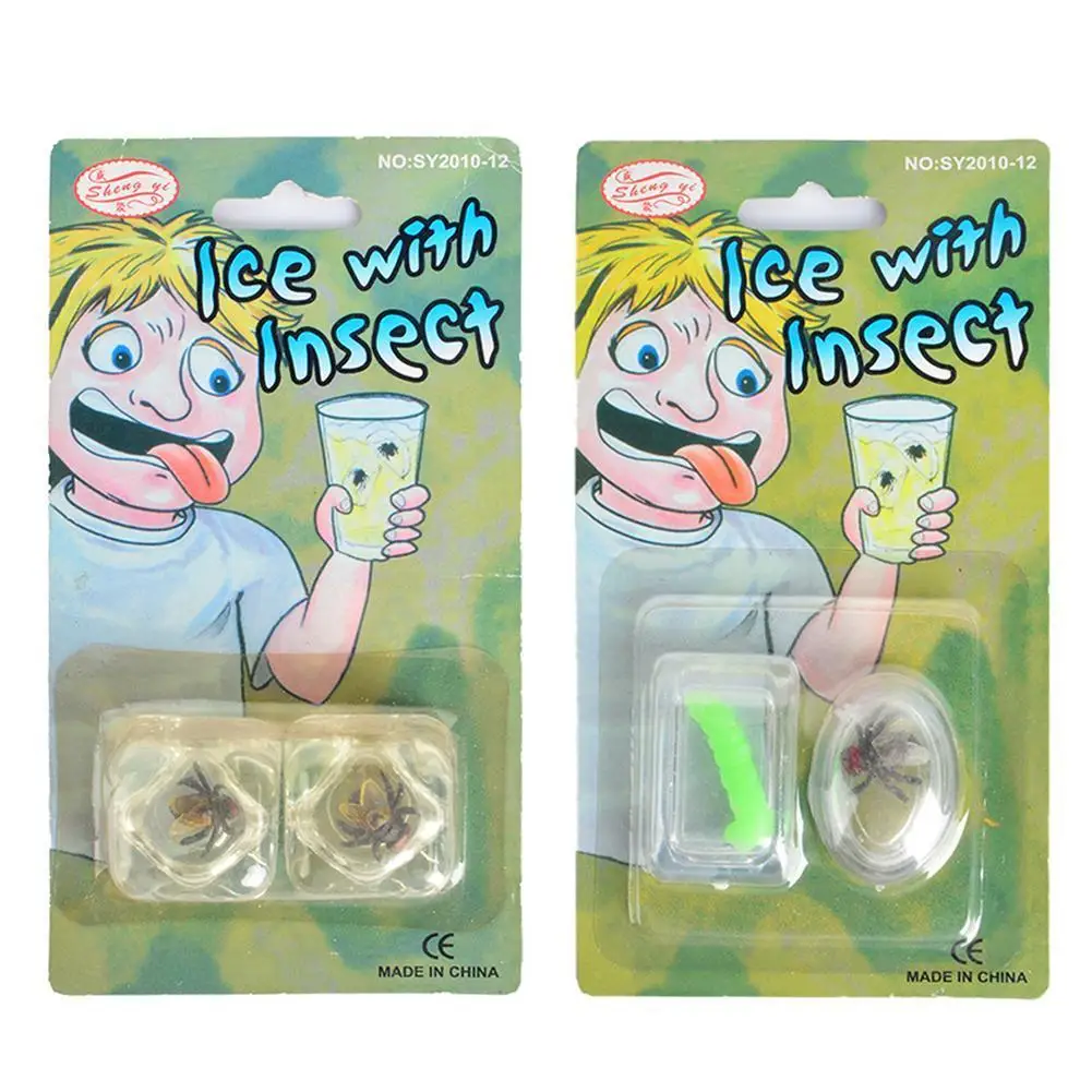 

New April Fool's Day Tricky Toys Simulation Ice Worm Fly Caterpillar Toys Jokes Plastic Simulation Fake Insect Flies Novelty Toy