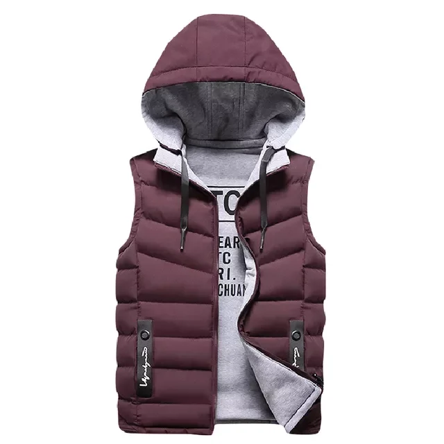 

NEW IN Men's Vest Winter Sleeveless Jackets Down Vest Men Hooded Warm New 2022 Casual Outwear Hat Detachable Outer Vest Cha