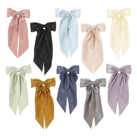 new spring alligator clip barrettes bow hair rope simple solid color ponytail hair clip for women hair ties hair accessories