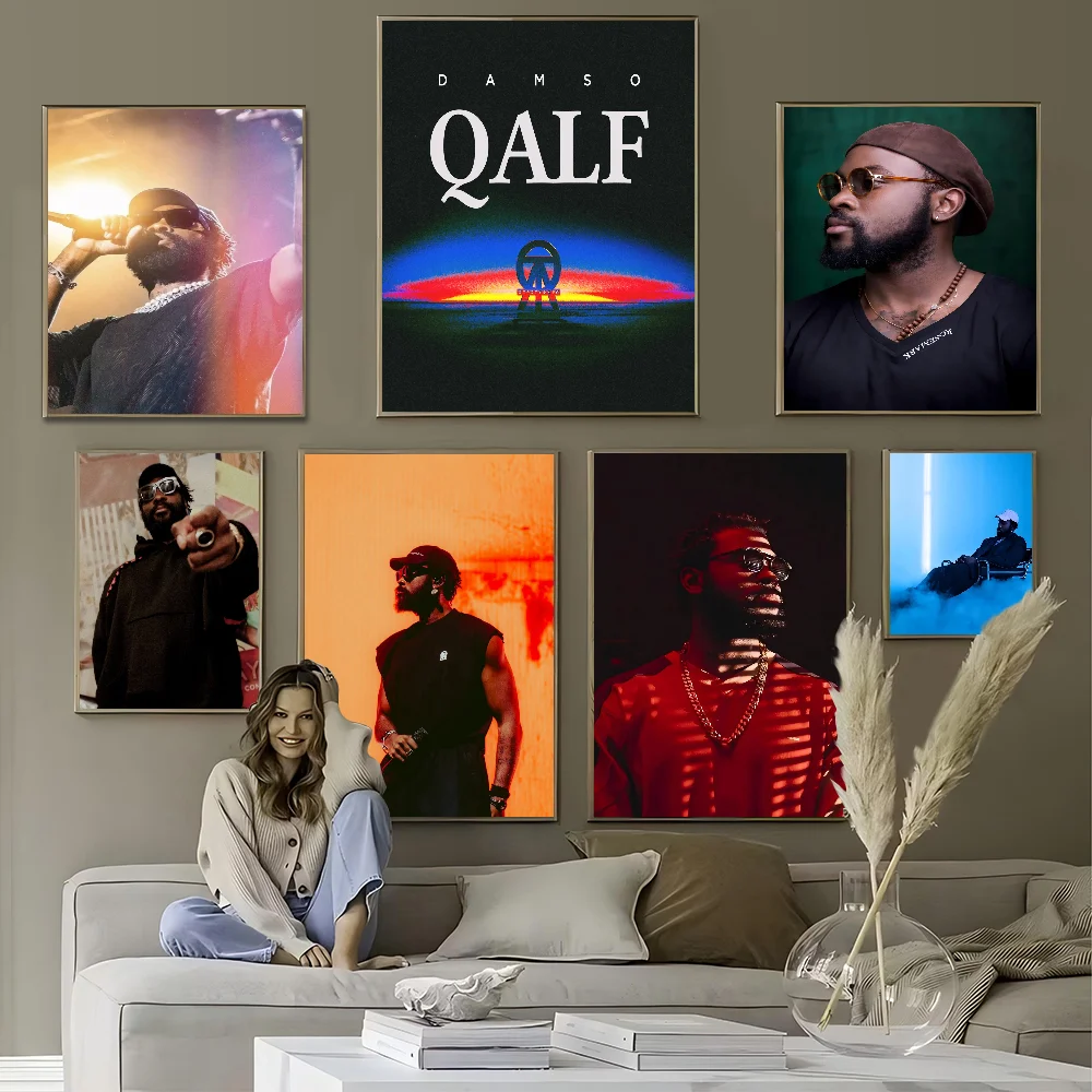 Damso Qalf Rapper Classic Vintage Posters Room Home Bar Cafe Decor Nordic