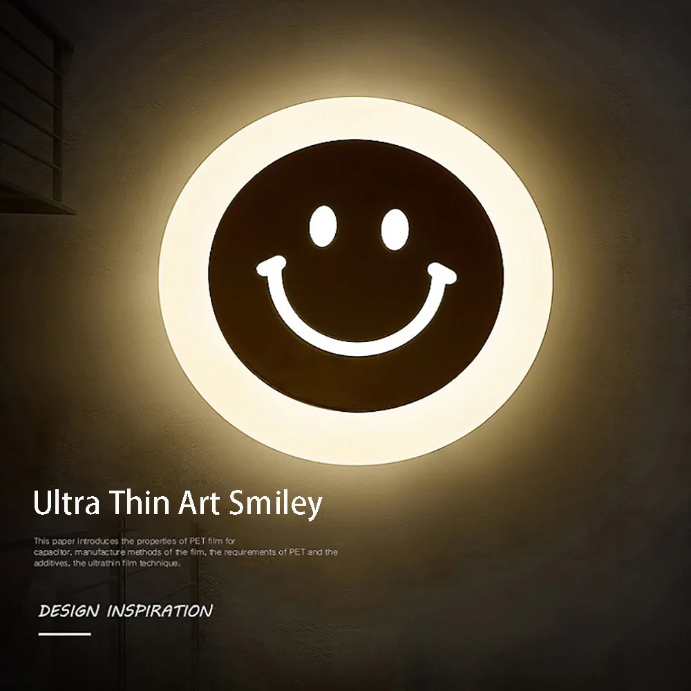 

Настенный светильник с улыбающимися лицами для интерьера, светодиодная лампа для декора стен, комнатный Современный художественный потоло...