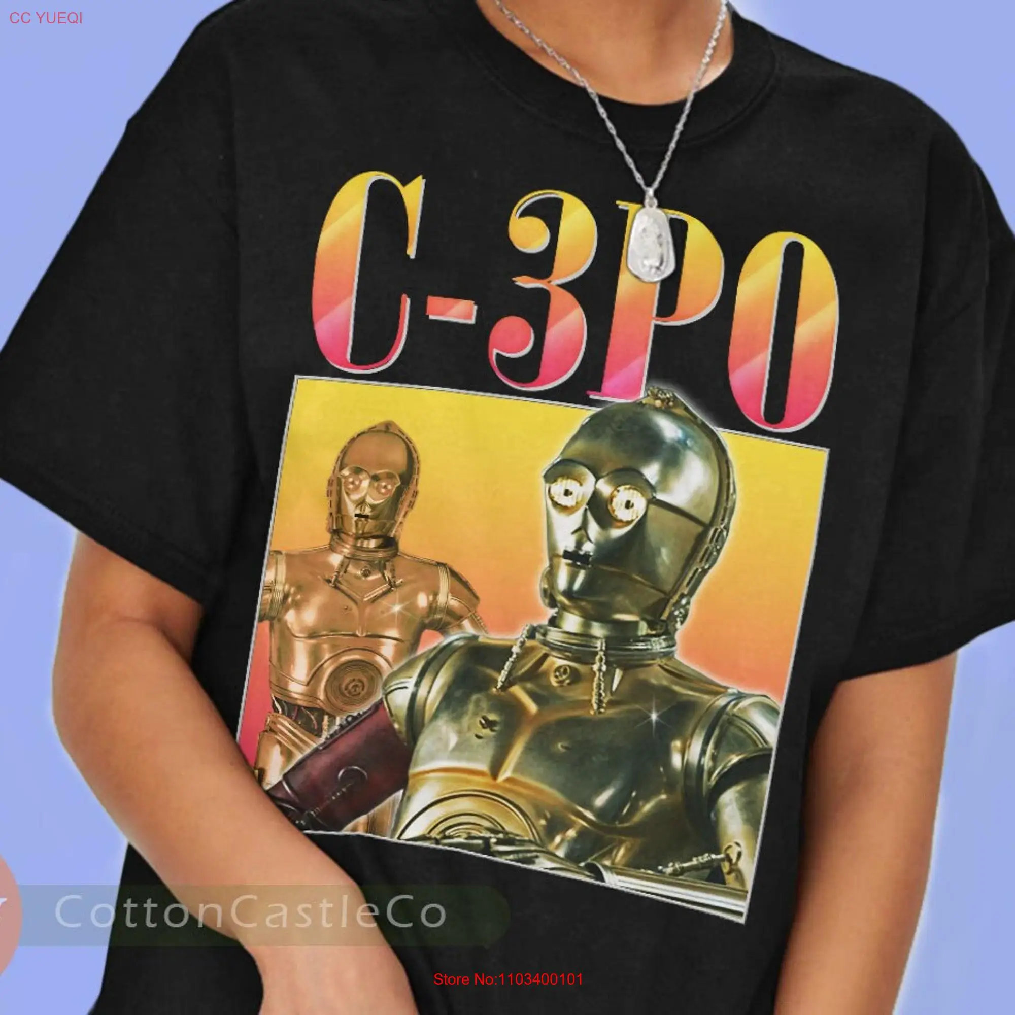 Футболка C3po 90-х годов в стиле рок с длинным или коротким рукавом 905