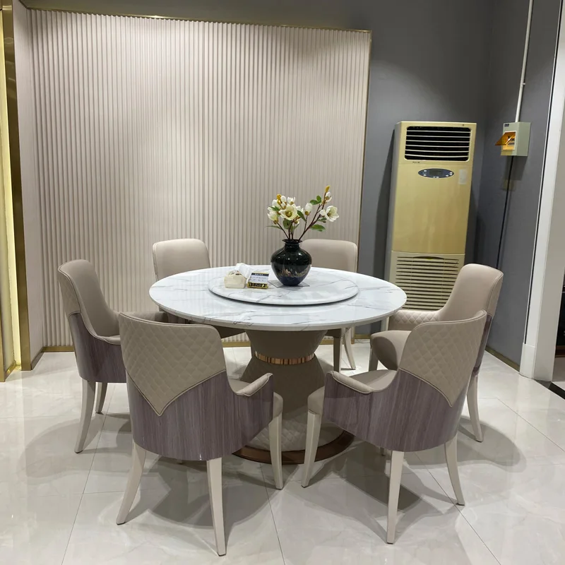 

Набор из итальянских обеденных столов и стульев, минималистичный мраморный стол, обеденный стол, стул, вилла, роскошная мебель для отеля