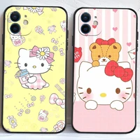 new hello kitty phone cases for iphone 11 12 pro max 6s 7 8 plus xs max 12 13 mini x xr se 2020 funda carcasa coque soft tpu
