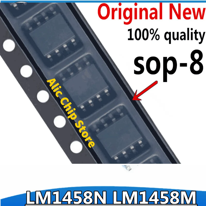

10 шт. LM1458N DIP8 LM1458M SOP8 LM1458 Двойной рабочий усилитель IC