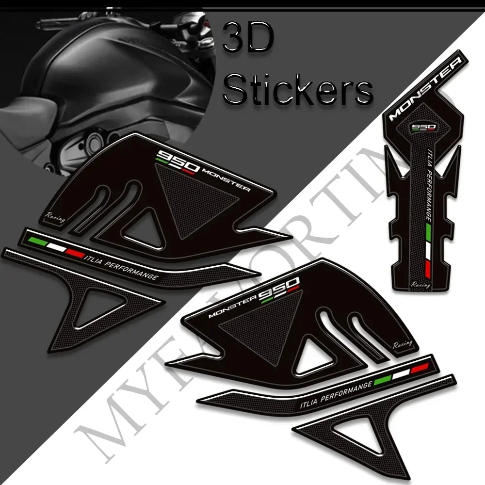 Monster 950 Fit Ducati Tank Pad Grips Motorcycle Stickers Gas Fuel Oil Kit Knee Protection