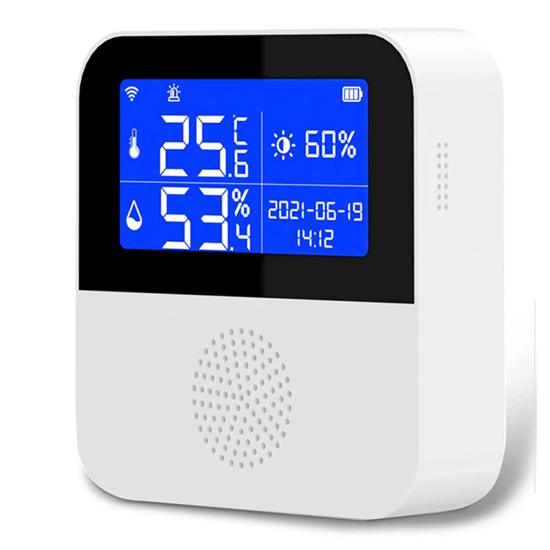 

Умный термометр-гигрометр, Wi-Fi датчик температуры и влажности с ЖК-дисплеем 2,9 дюйма, внутренний измеритель влажности