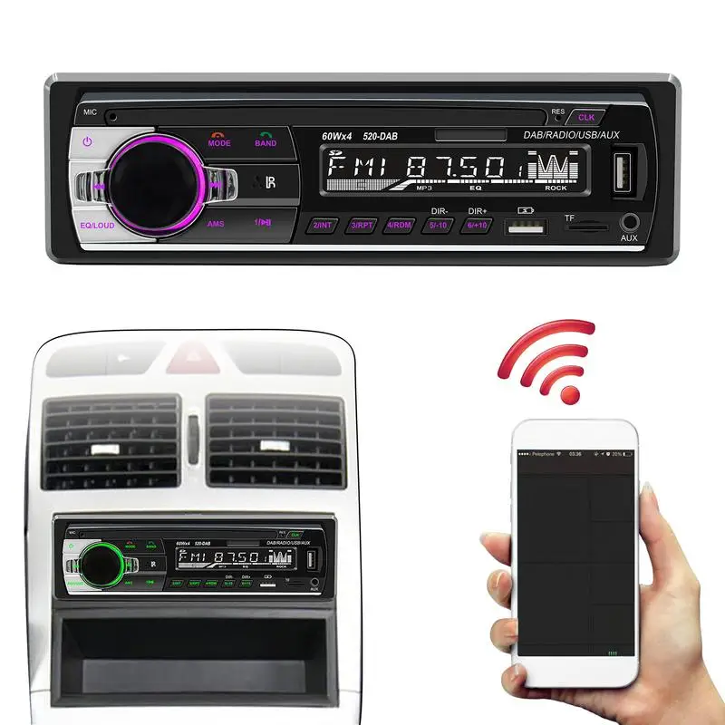 

Автомобильный радиоприемник, стереопроигрыватель с Bluetooth, mp3-плеер, AM, FM-радио, USB, 1 Din, стереосистема с дистанционным управлением