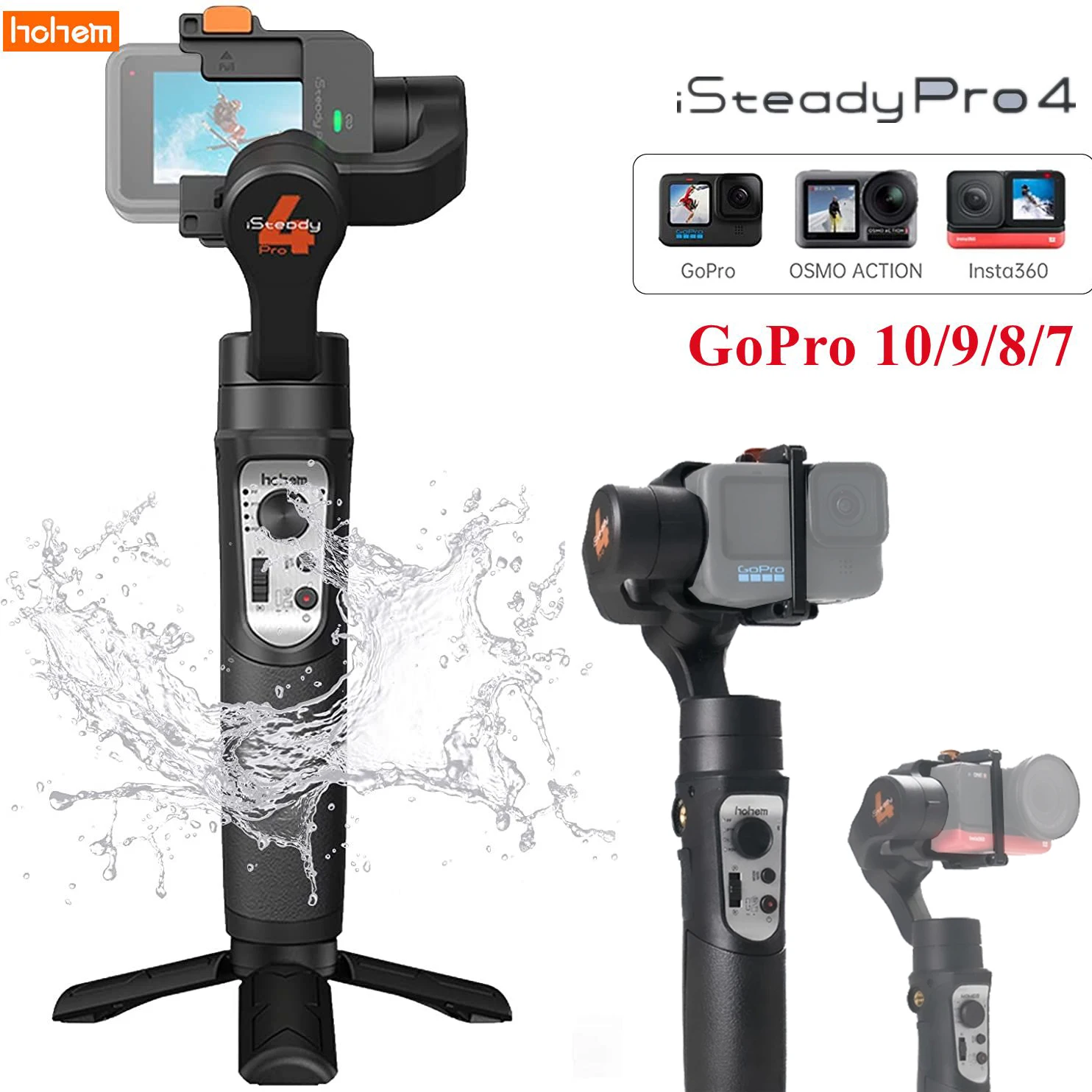 

Экшн-камера Hohem iSteady Pro 4 Gimbal 3-осевой Ручной Стабилизатор для GoPro 10/9/8/7/6/5 Insta360 One R DJI OSMO Action Новинка