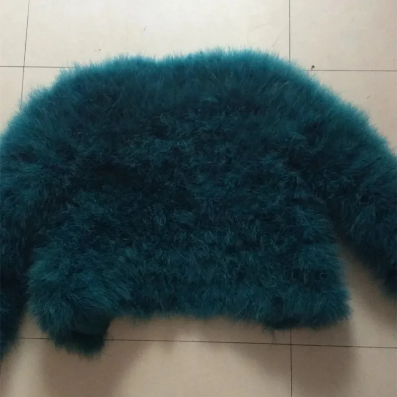 11 colors fashion sexy Ostrich wool turkey fur winter coat women Large size ostrich feather fur jacket C-3