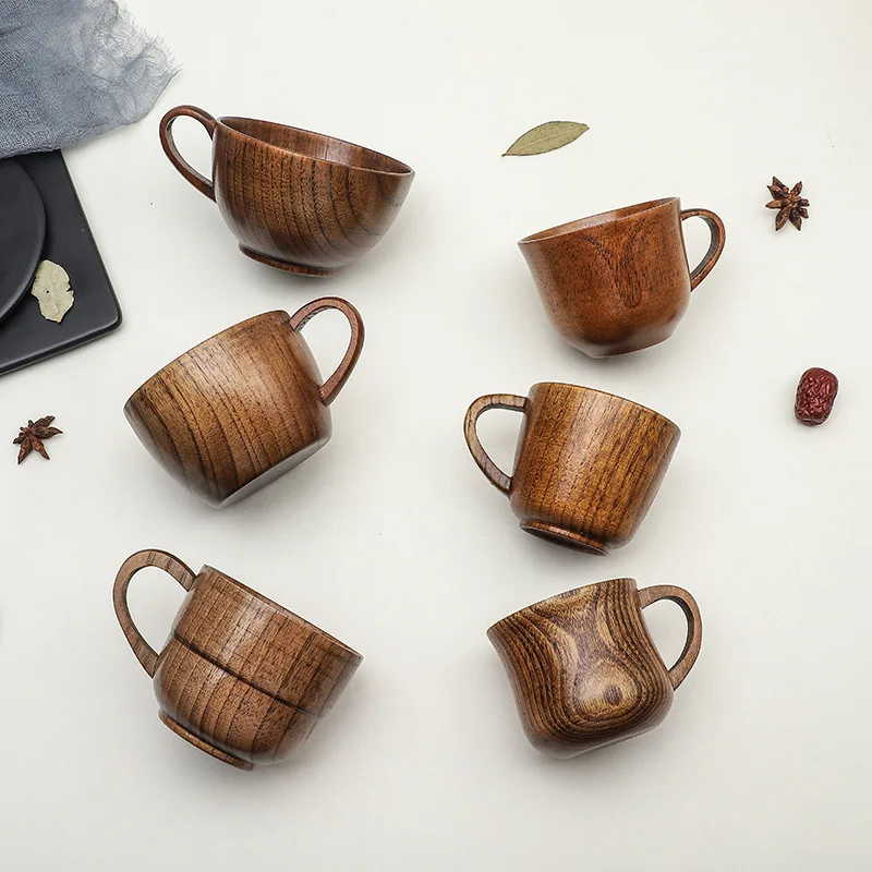 

Wood Cup Mug Beer Coffee Tea Juice Milk Mug Tankard Handcrafted for Camping Picnic Home Office Party Home Accessories