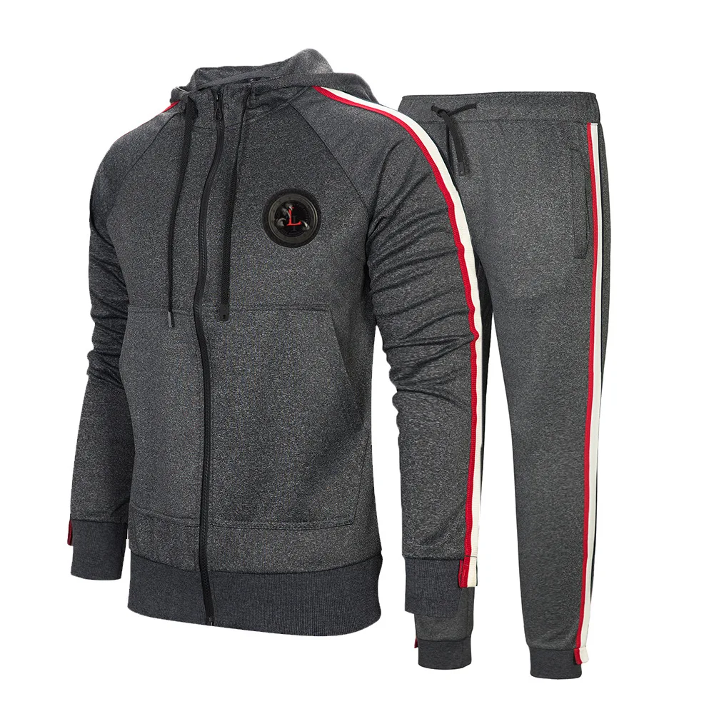 Men Sportswear 2022 Autumn Spring Hooded Jacket + Pants 2 Piece Set Casual Male Fitness Running Tracksuits Brand Clothing