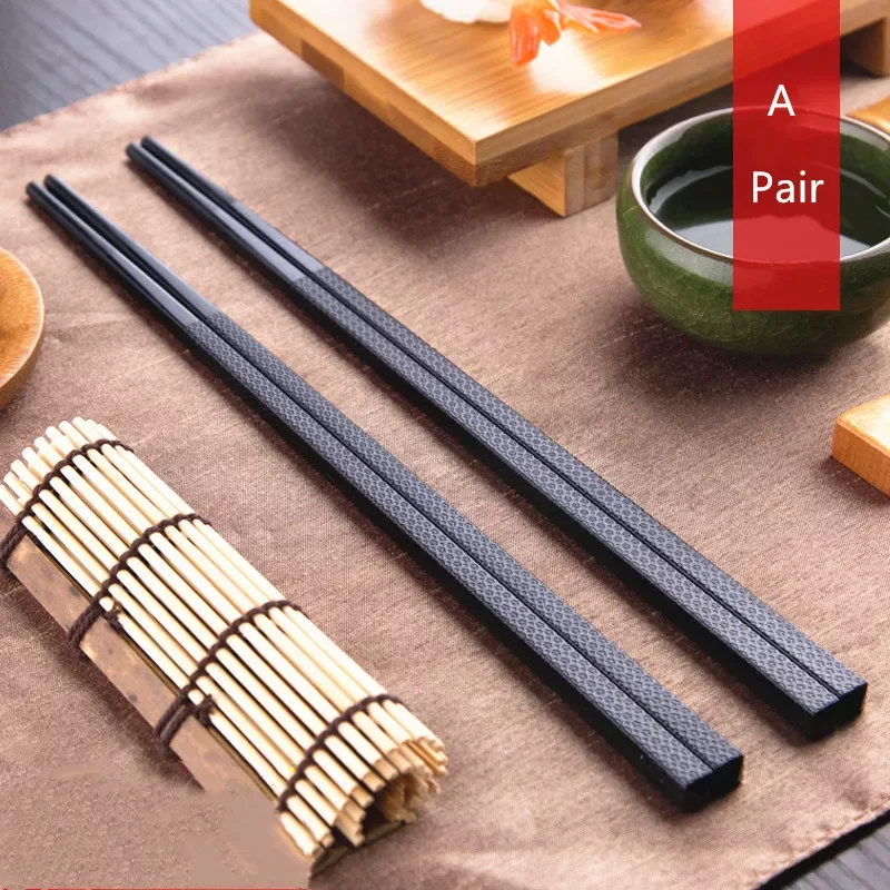 

2023New Pair Chopsticks Non-Slip Reusable Health Without Lacquer Plastic Japanese Sushi Dinnerware Dumplings Food Sticks Chopsti