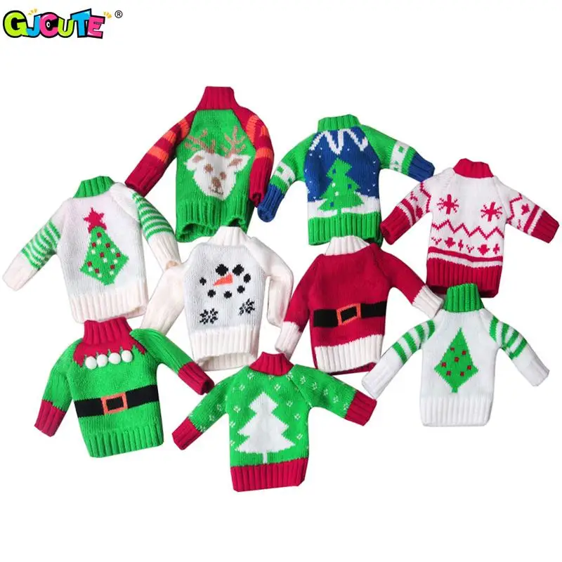 

Christmas Elf Doll Clothes Winter Warm Sweater Christmas Tree Costume Fairy Elf Doll Holiday Dress Up Children's Birthday Gifts