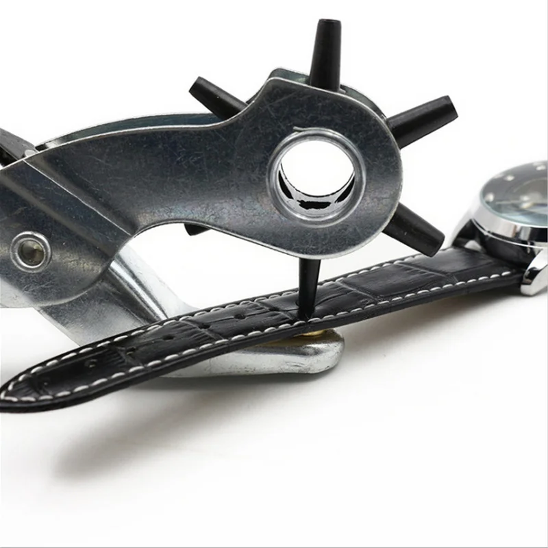 

Leather Eyelet Hole Puncher Revolve Belt Hole Punch Plier Sewing Machine Watchband Stitching Plier Perforator Leather Craft Tool