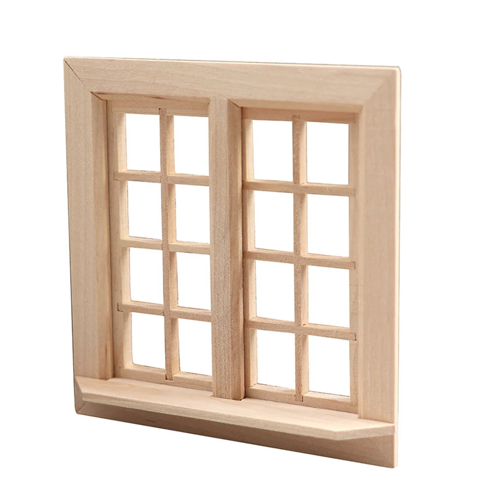 

Dollhouse Window Miniature Furniture Windows Door Frame Gnome Wood Accessories 12 1 Model Fairy Landscape Micro Mini Shutters