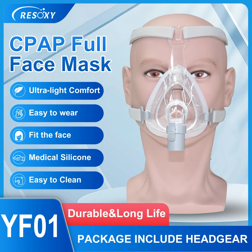 Маска CPAP Полнолицевая маска с головным убором для CPAP/авто BIPAP сна против храпа и