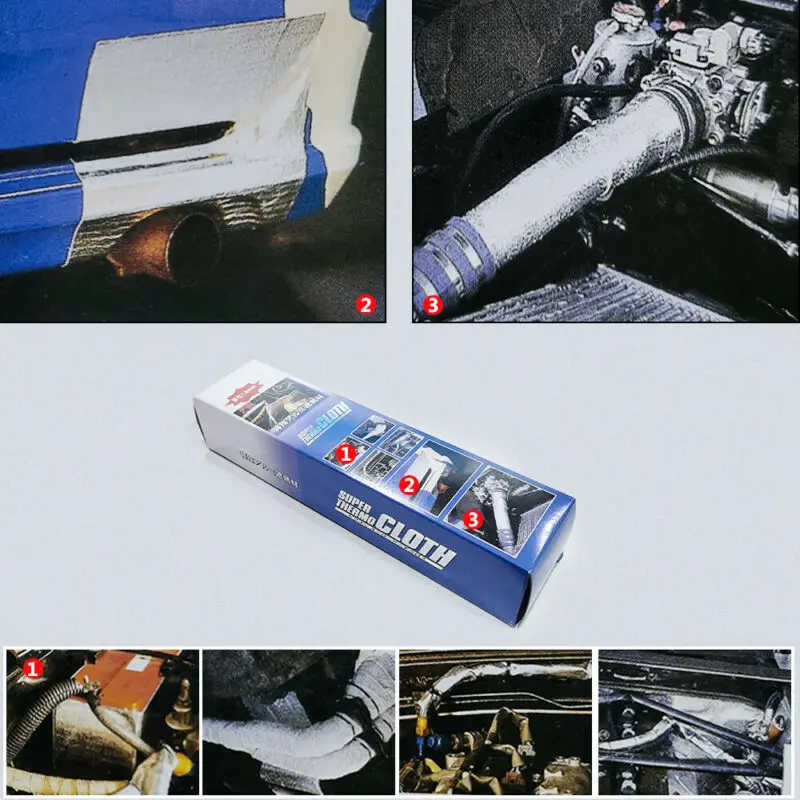 

Aluminized Turbo Blanket Header Heat Shield High Temperature Adhsive For Ford 9.8'×9.8'' 1.6mm