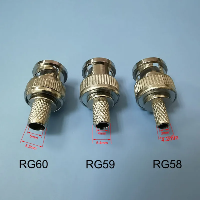 Коннектор RG58/RG59/RG60 BNC типа «папа» с зажимом, переходник для CCTV Аудио BNC «мама», соединительный кабель