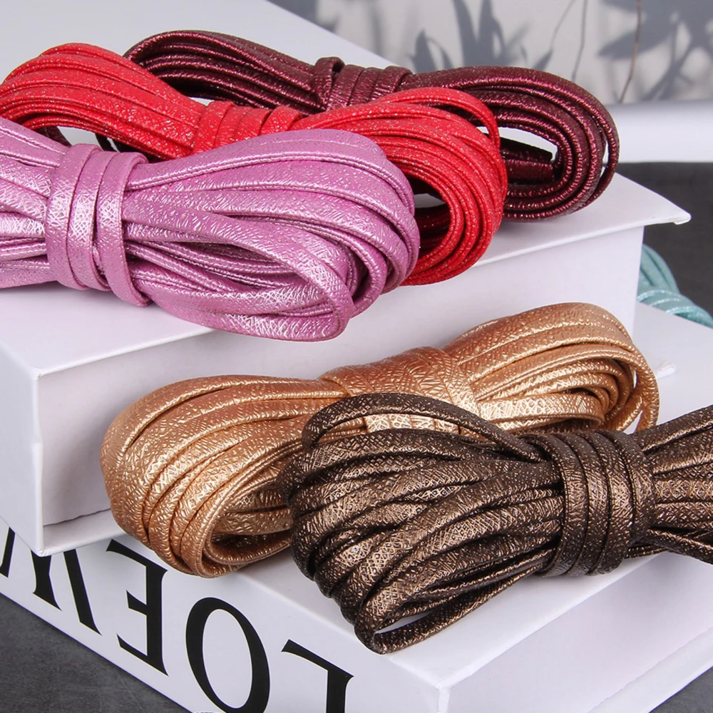 

REGELIN 2meters Colorful PU Leather Strap Findings 5x2.5mm Flat Faux Leather Cord String Rope DIY Necklace Bracelet Making
