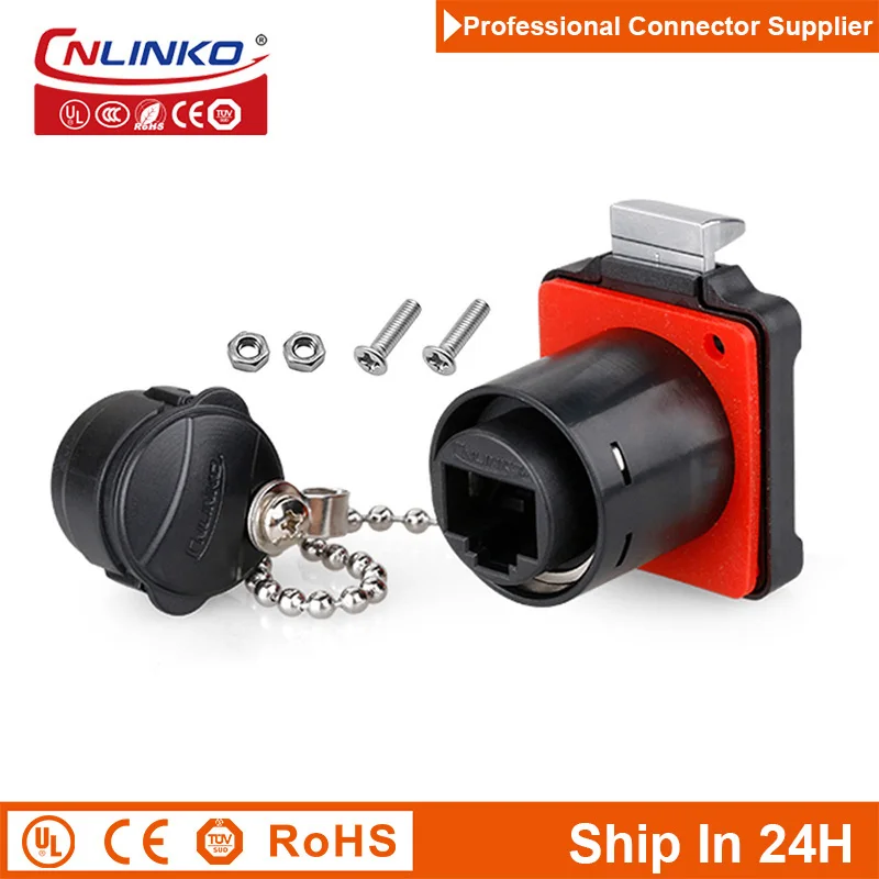 

Cnlinko BD24 Пластиковый M24 8-контактный Cat5e Aviation RJ45 Разъем сигнала Разъем для сети Ethernet Светодиодный рекламный щит Коммутатор