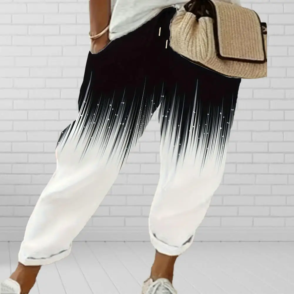 

Women's High Waist Pants Summer Casual European & American Floral Print Belted Pocket Design Fashion Trousers for Women