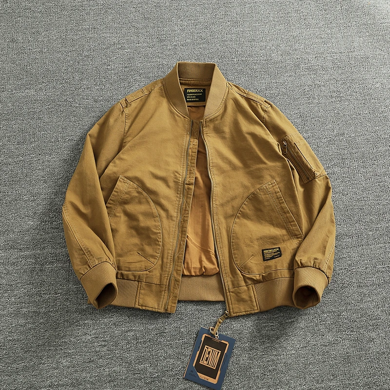 Мужская классическая винтажная куртка бейсбольная с воротником | AliExpress