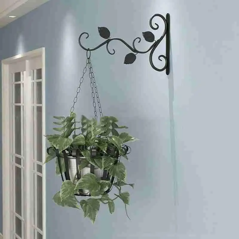 

1PC Hanging Plants Bracket European Style Wall Planter Flower Pot Decor Iron Lanterns Hanger For Home Hooks