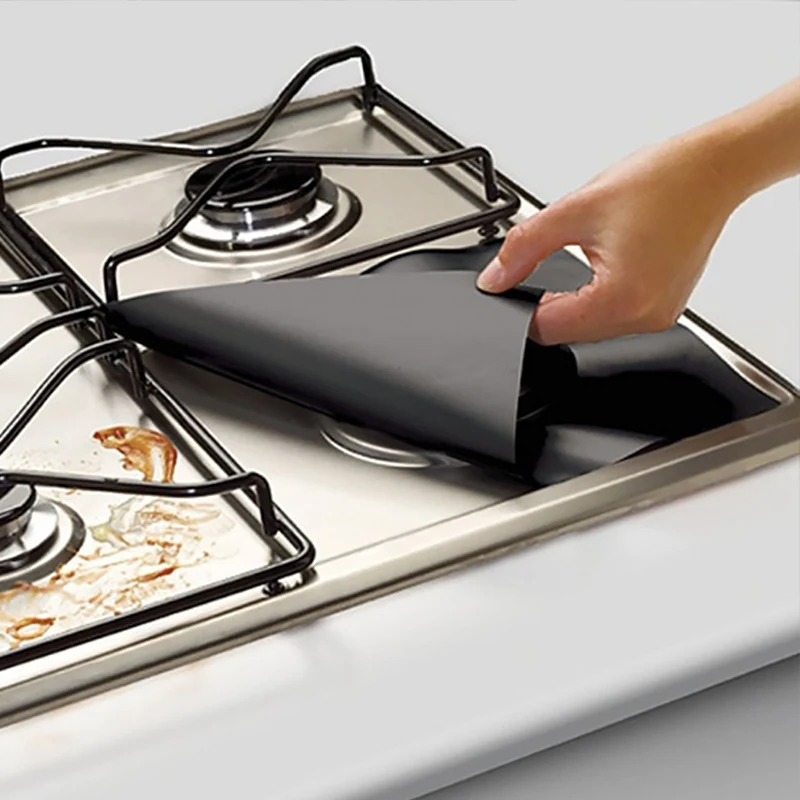 

1/4PC Stove Protector Cover Liner Gas Stove Protector Gas Stove Stovetop Burner Protector Kitchen Accessories Mat Cooker Cover