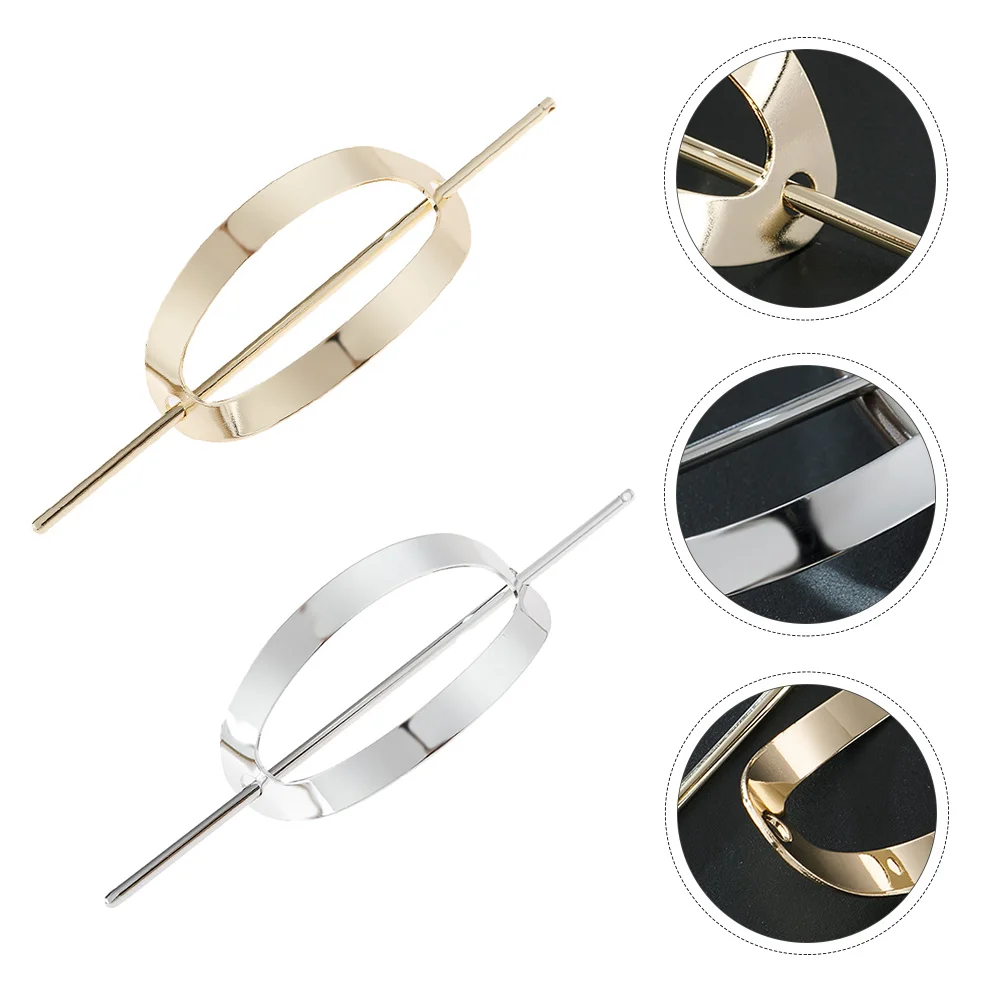 

2 Pcs Hollow Alloy Hairpin Women Cuff Bun Cage Jewels Stick Holder Accessories Metal Sticks Clips European American