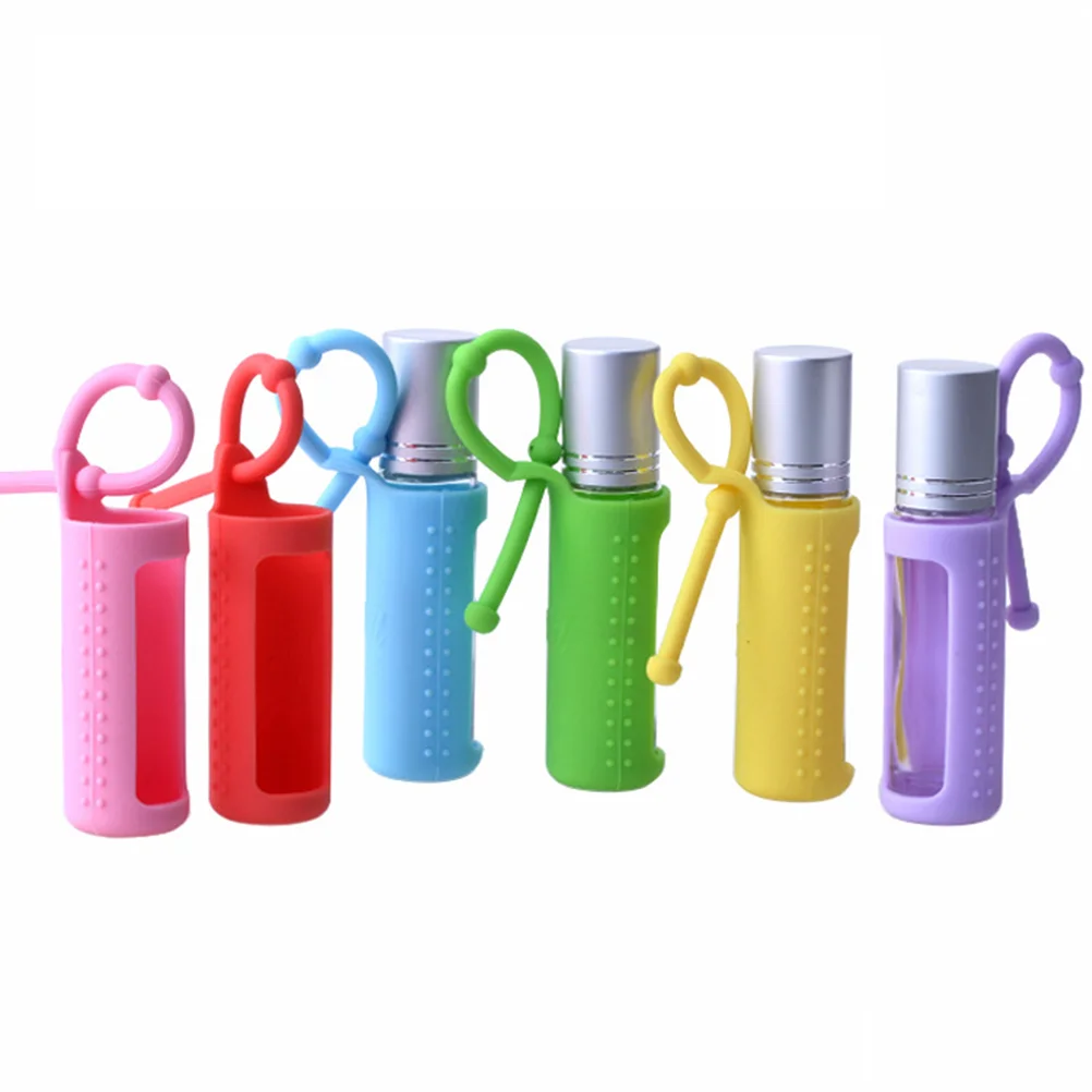 6 Pcs Chapstick Keychain Neoprene Holder Travel Bottle Set Essential Oil Case Roller images - 6