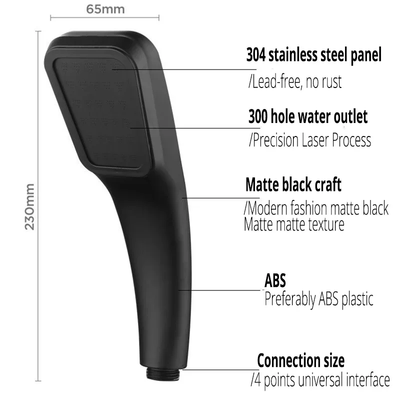Ручная насадка для душа высокого давления с 300 отверстиями