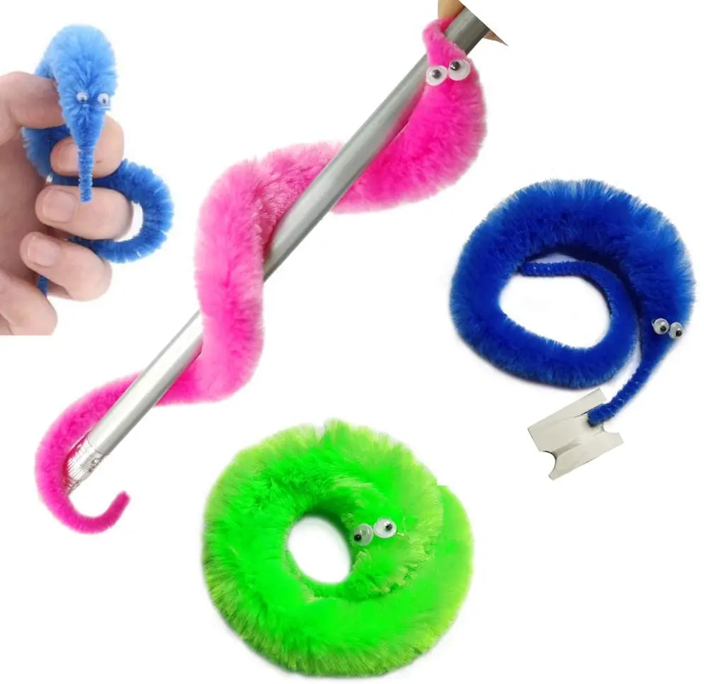 24 шт. Мягкие волшебные черви трюк-игрушки для детей, изгибающиеся и крутящиеся на невидимой нити, подарки на карнавальную вечеринку, реквизит для детей.