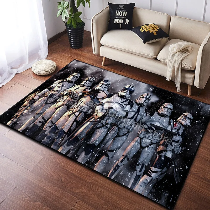 

Bedroom Carpet Boys Room Bedroom Bedside Anti-Slip Floor Mats Planet Movie White Soldier Carpet Black Samurai Living Room