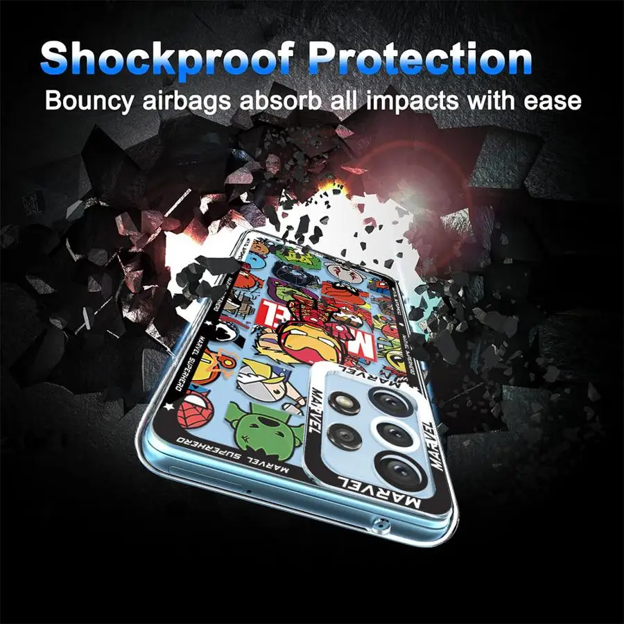 Чехол для телефона Marvel Groot Spiderman Samsung Galaxy A72 A52 A52s A12 A21s A71 A32 A22 5G A51 A50 A31 A50s прозрачный