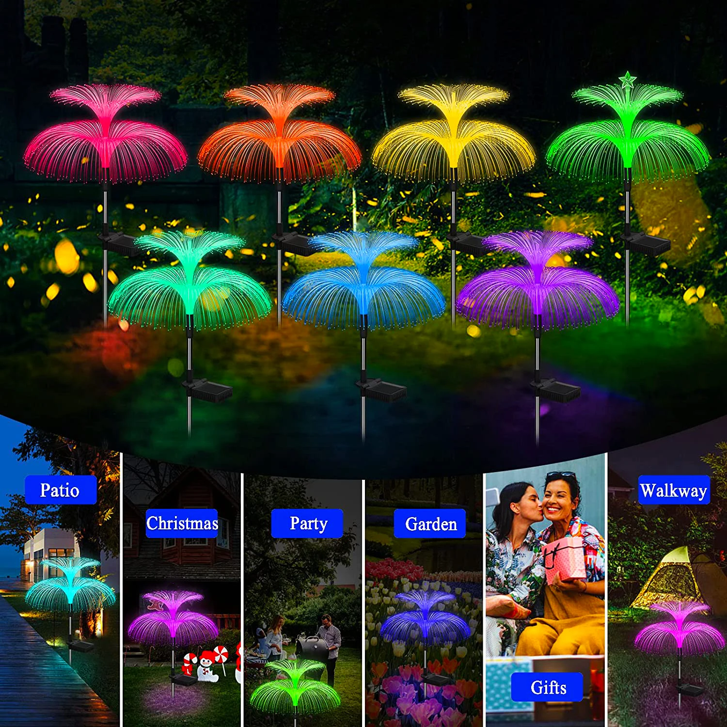 

Waterproof Solar LED Jellyfish Lights Outdoor Garden Decor Lawn Light 7 Color Change Patio Yard Pathway Decor Solar Flowers Lamp