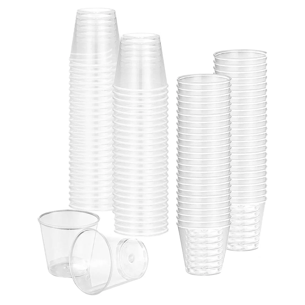 

100 Pcs Champagne Glass Plastic Cocktail Glasses Disposable Transparent Beverage Cups Multi-function Dessert Small Water Wedding