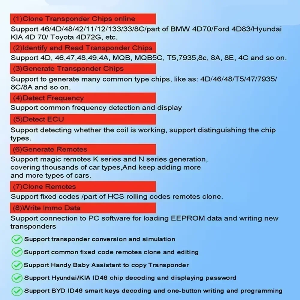 Новейший JYGC Handy Baby III Wi-Fi/версия Bluetooth удаленный генератор 3 ID46/47/4D/48/70/83/T5/красный/King