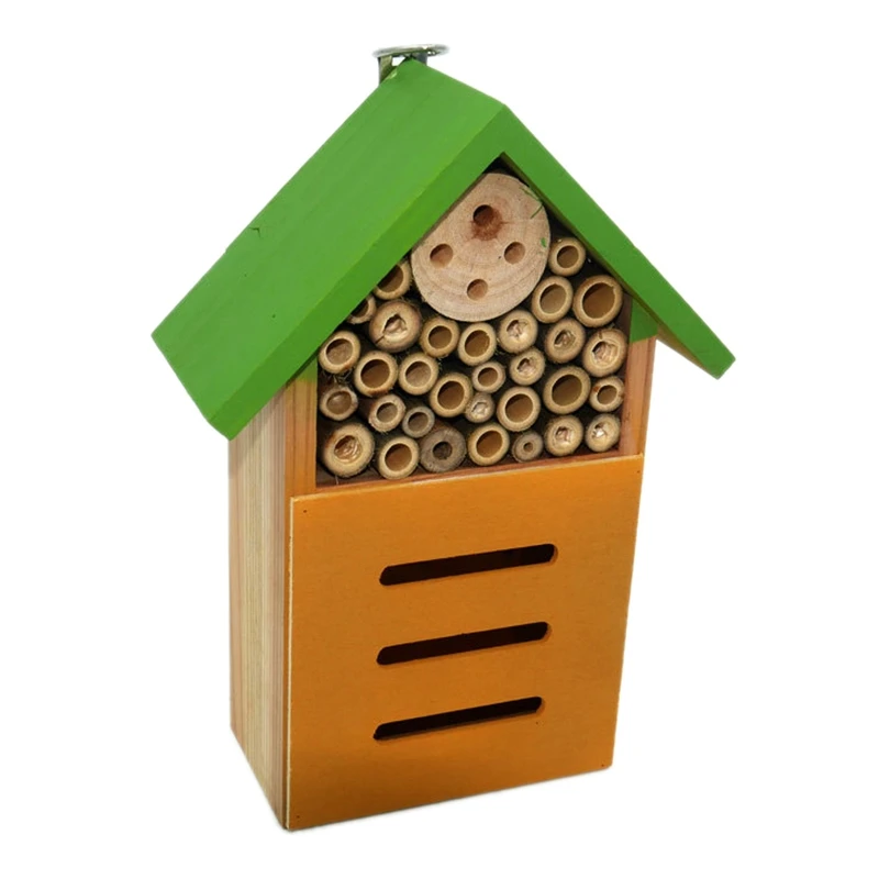 

Insect House Natural Wooden Bee Hotel Butterfly Habitat For Gardens Decoration Ornament Reptiles Living Box