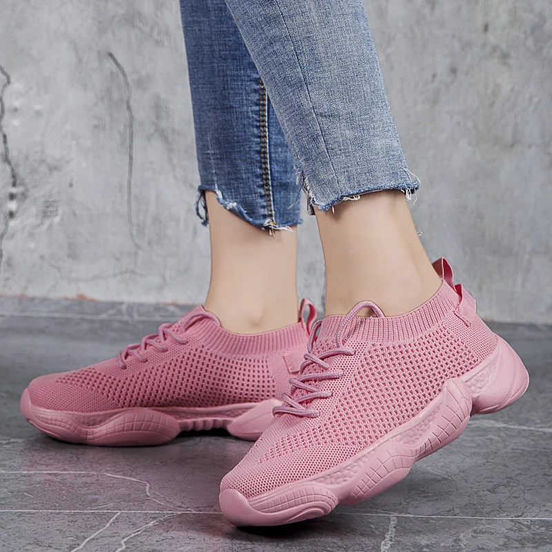 2022 Fashion Green Sport Shoes Womens Trainers Sneakers Platform Breathable Socks Sneakers Women Jogging Shoes chaussure femme