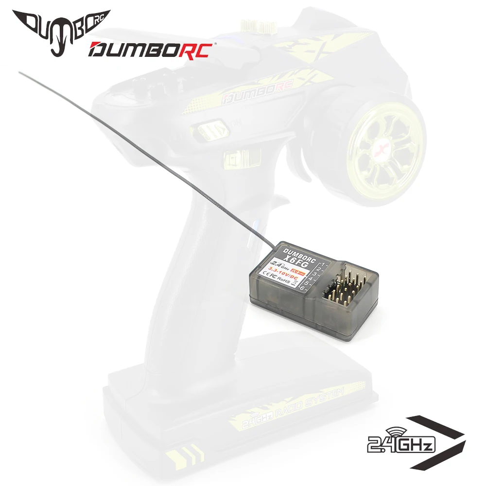 

DUMBORC X6FG 6CH Gyro Receiver 2.4G for X6 X4 X5 Transmitter Remote Controller MN-90 MN99s Rc Car Boat Tank Vehicle Toy Parts