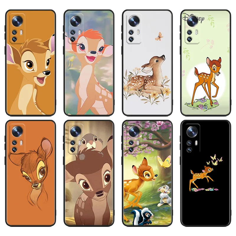 

Cute bambi Phone Case For Xiaomi Mi 13 10S 10 9T 9SE 8 Mix Play A3 A2 A1 CC9E Note 10 Lite Pro Black Cover