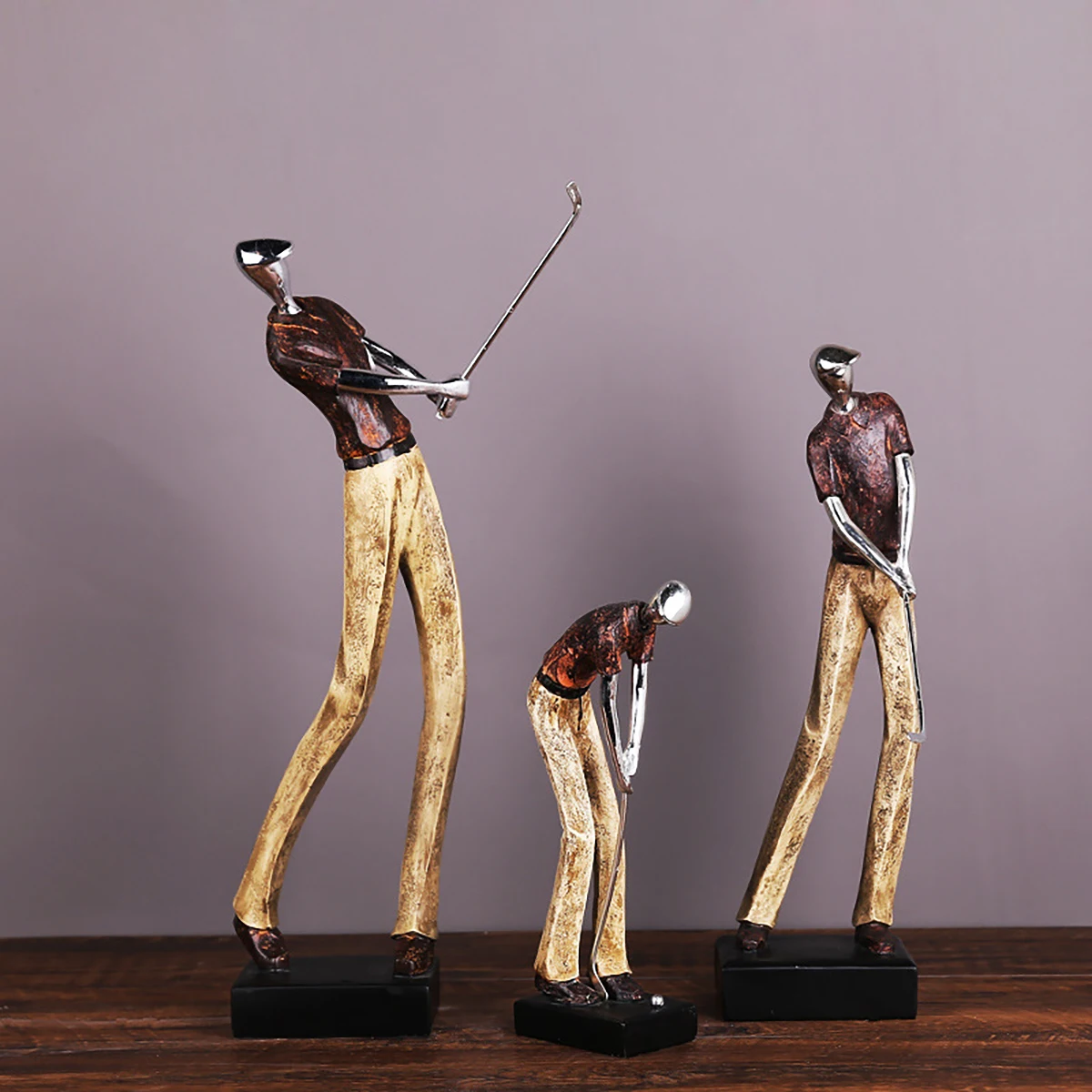 

Abstract Style Golfer Figurine Resin Golf Player Ornament Hotel Club Decorative Furnishing Neo Modern Home Decoration