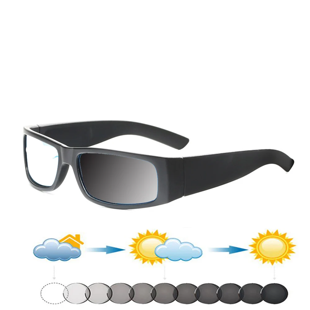 

Mini Square Style Handcrafted Frame One-piece Nose Pads Fashion Photochromic Reading Glasses +0.75 To +4
