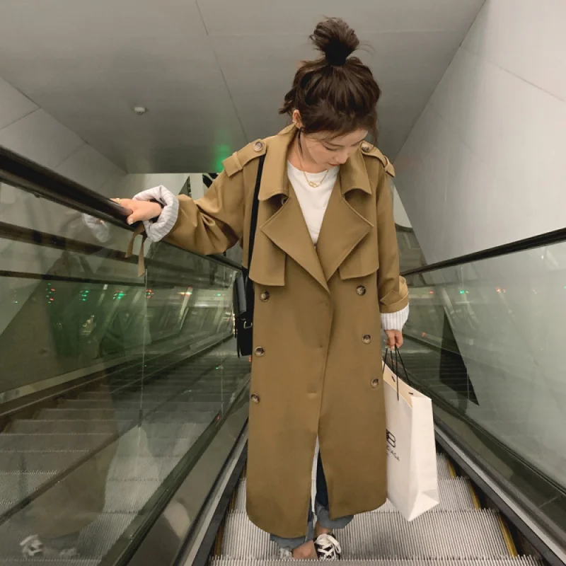 

Новинка Осень-зима 2023, популярное Свободное пальто выше колена в британском стиле