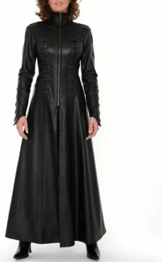 Women Lamb Skin Leather Dress Women's Full Leather Coat Outfit Outwear Genuine Leather Jacket